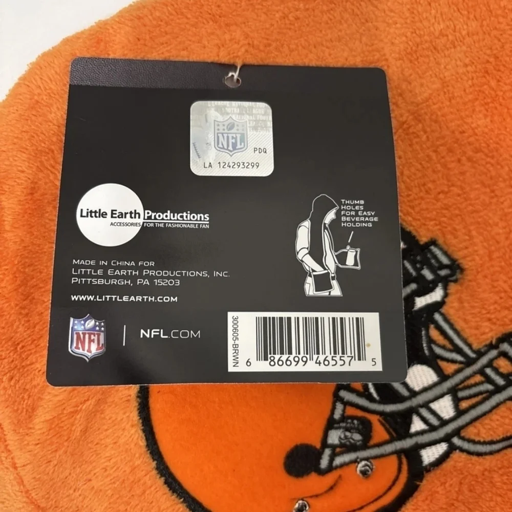 NFL Cleveland Browns ULTRA FLEECE HOODIE SCARF W/ POCKETS NEW 🏈